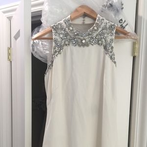 Marchesa Notte Evening Gown with Detailed Gems
